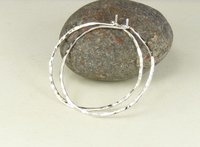 Hoop Earrings, Circle Earrings,Sterling Silver, Medium or Large Hammered Hoops