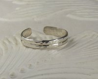 Toe Ring, Sterling Silver double wire, Hammered Ring, Body Jewelry