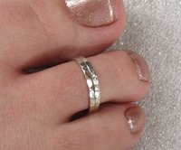 Toe Ring, Sterling Silver double wire, Hammered Ring, Body Jewelry