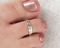 Toe Ring, Sterling Silver double wire, Hammered Ring, Body Jewelry