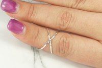 Midi Ring, X  Ring,Criss Cross,  Sterling Silver Ring, Index Finger Ring