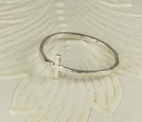 Sideways Cross Ring, Purity Ring, Sterling silver ring