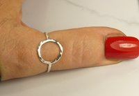 Circle ring, Hammered Ring,Open Circle Sterling Silver Ring, Handmade Ring