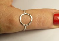 Circle ring, Hammered Ring,Open Circle Sterling Silver Ring, Handmade Ring