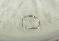 D Septum Ring, Sterling SilverNose Ring, 16 or 20 gauge Septum ring