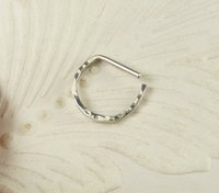 D Septum Ring, Sterling SilverNose Ring, 16 or 20 gauge Septum ring