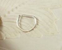 D Septum Ring, Sterling SilverNose Ring, 16 or 20 gauge Septum ring
