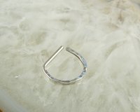 D Septum Ring, Sterling SilverNose Ring, 16 or 20 gauge Septum ring