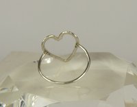 Heart Ring,Sterling Silver, Open Heart ring, Large Heart
