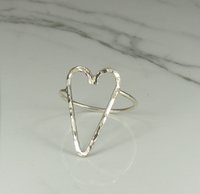 Heart Ring,Sterling Silver, Open Heart ring, Large Heart