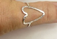 Heart Ring,Sterling Silver, Open Heart ring, Large Heart