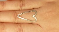 Heart Ring,Sterling Silver, Open Heart ring, Large Heart