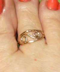 Toe Ring, Gold Filled Toe ring, Midi ring, Hammered Swirl Ring