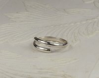 Toe Ring, Solid Silver smooth ring, adjustable Ring, Crossover Toe Ring