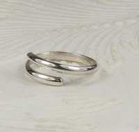 Toe Ring, Solid Silver smooth ring, adjustable Ring, Crossover Toe Ring