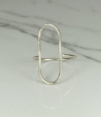 Oval Ring, 16 Gauge,Open Oval Ring, Sterling Silver ring