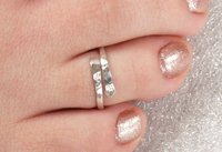 Toe Ring, Sterling Silver crossover,Adjustable Toe ring, Hammered Ring, Body Jewelry