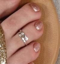 Toe Ring, Sterling Silver crossover,Adjustable Toe ring, Hammered Ring, Body Jewelry