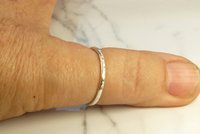 Thumb Ring-Wedding Ring-Sterling Silver ring,Hammered ring, 14 gauge