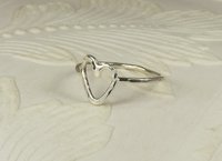 Sterling Silver ring,Heart Ring, minimal Ring,Hammered, silver Boho ring