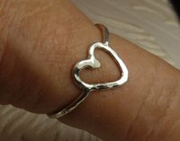 Sterling Silver ring,Heart Ring, minimal Ring,Hammered, silver Boho ring