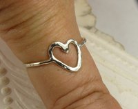 Sterling Silver ring,Heart Ring, minimal Ring,Hammered, silver Boho ring