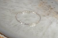 Beaded ring, Sterling Silver ring,  Midi Ring