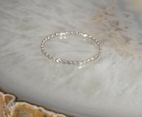 Beaded ring, Sterling Silver ring,  Midi Ring