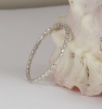 Beaded ring, Sterling Silver ring,  Midi Ring
