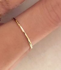 Gold Stack ring,Skinny Ring, 20 gauge, Minimalist ring, Boho Style