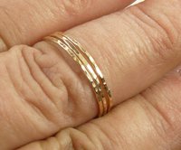 Gold Stack ring,Skinny Ring, 20 gauge, Minimalist ring, Boho Style