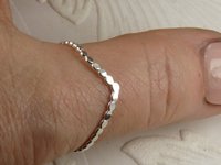 Thumb Ring, Beaded Chevron ring, Sterling Silver ring,  Midi Ring