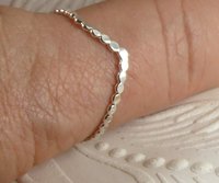 Thumb Ring, Beaded Chevron ring, Sterling Silver ring,  Midi Ring