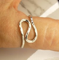 Thumb Ring, Gypsy Ring, Bohemian Ring, Swirl Ring, Sterling Silver or Gold Filled ring,Modern ring
