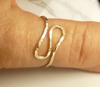 Thumb Ring, Gypsy Ring, Bohemian Ring, Swirl Ring, Sterling Silver or Gold Filled ring,Modern ring