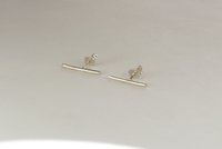 Bar Stud Earrings,  Sterling Silver Line Earrings,  Boho Earrings-20 gauge wire