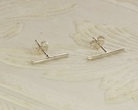 Bar Stud Earrings,  Sterling Silver Line Earrings,  Boho Earrings-20 gauge wire