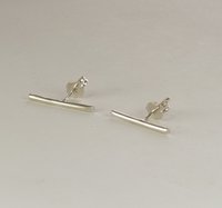 Bar Stud Earrings,  Sterling Silver Line Earrings,  Boho Earrings-20 gauge wire