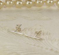 Bar Stud Earrings,  Sterling Silver Line Earrings,  Boho Earrings-20 gauge wire
