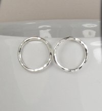 Circle Stud Earrings,Sterling Silver Studs, Small Earrings,  Boho Earrings