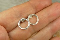 Circle Stud Earrings,Sterling Silver Studs, Small Earrings,  Boho Earrings