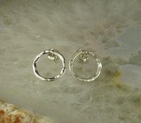 Circle Stud Earrings,Sterling Silver Studs, Small Earrings,  Boho Earrings