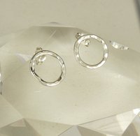 Circle Stud Earrings,Sterling Silver Studs, Small Earrings,  Boho Earrings