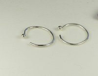 Nose Ring,  Sterling Silver Ring,Ball End nose rings ,20 gauge wire