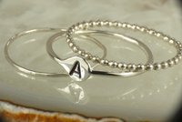 Initial Ring,Stacking Rings, 3 Rings, Personalized letter stacks,  Alphabet ring