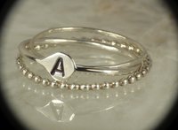 Initial Ring,Stacking Rings, 3 Rings, Personalized letter stacks,  Alphabet ring