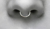 Septum Ring, Fake Septum, Sterling Silver-Gold nose ring-Faux Nose Ring