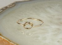 Love Knot Ring, Stacking Ring. 18 gauge Gold wire,Promise ring