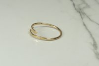 Thumb Ring, Bypass ring, Gold Filled ring, 16 Gauge Adjustable  Ring, Midi ring