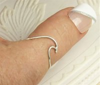 Wave Ring, Midi ring,Sterling Silver 16 gauge wire